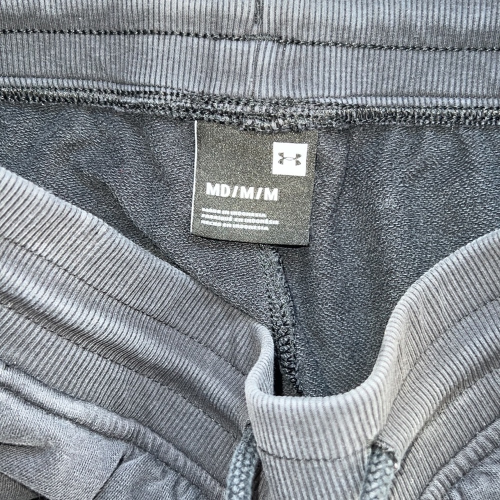 Black Under Armour Sweatpants with Mesh and Logo on Back of Leg Size M - Picture 4 of 7